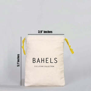Print Your Any Logo On Bag Customizable Yellow Cord Fabric Pouch High Quality Cotton Canvas 6 W X 8 H Inch <b>Drawstring</b> <b>Backpacks</b> - Product Image 3