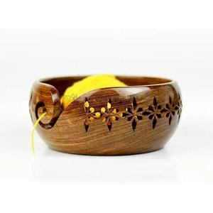 Custom Multi-Purpose <b>Wooden</b> Yarn Bowl Personalized Rosewood Knitting Bowl with Engraved Sentimental Gift Polished Technique - Product Image 6