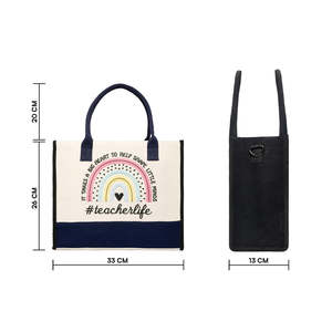 Bolsa de Mano para Profesores, Bordada, Portátil, con Forro de Algodón, con Diseño Musical, para Oficina, Escuela, Universidad, Trabajo, Documentos Corporativos - Product Image 2
