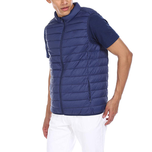 Dernière veste d'hiver sans manches à fermeture éclair personnalisée OEM matelassée en duvet imperméable gilets pour hommes 2023 - Product Image 5