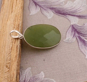 Bijoux en argent Sterling 925 faits à la main Boho Teardrop Stone Bead Pendant Rhodium & Gold Plated for Anniversary Gift - Product Image 3