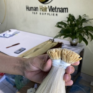 ขายส่งคู่วาดผมเรมี่แบนเคราตินเคล็ดลับพันธบัตรยุโรปมนุษย์ผมเคราตินสีขาวส่วนขยายของผม - Product Image 6