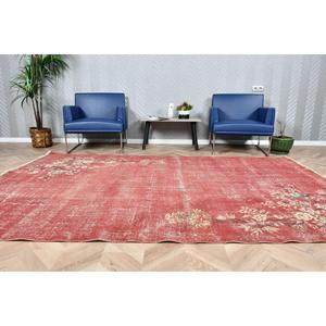 5.9x9.4 ft Turkish Rug, <b>Red</b> Plants & trees Vintage Rug <b>Wool</b> - Product Image 2