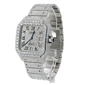 Reloj de Moda Hip Hop con Incrustaciones de Moissanita, Movimiento de Cuarzo, Acero Inoxidable, Marca Personalizada, Moissanita VVS - Product Image 2