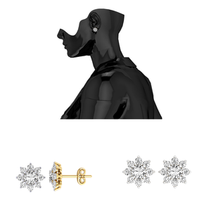 Pendientes Clásicos de Diamantes Cultivados en Laboratorio con Certificación IGI, Corte Brillante, Color E, Blancos, 2.04 Quilates, Oro Sólido de 14K, Creaciones Divya - Product Image 2