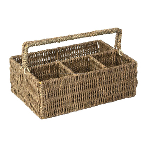 Water Hyacinth Utensil Caddy Wicker Woven Caddy Cutlery Storage Organizer Basket Tote Bin Basket for <b>Kitchen</b> <b>Table</b> Pantry - Product Image 5