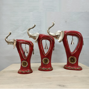 Ensemble de 3 pièces maîtresses de table en fer peint éléphant pour bureau à domicile et décor de salon - Product Image 2