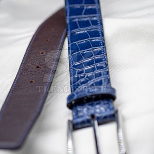 Cinturón de Cuero con Estampado de Cocodrilo de Moda, Estilo Versátil para Vestimenta Casual y Formal, Cinturón de Cuero con Estampado de Cocodrilo de Primera Calidad - Product Image 2