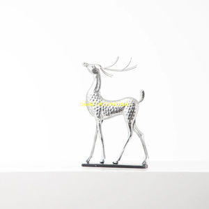 Handmade Silver Deer <b>Statues</b> Metal Reindeer Sculptures Christmas Decoration Home Decor Holiday Centerpiece Wholesale - Product Image 2