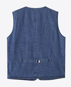 Gilet en jean réversible respirant pour homme, 100% coton, sans manches, veste d'extérieur, gilet de motard, jeans sans manches, vente chaude - Product Image 2