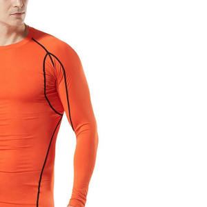 Vente en gros de chemises de compression pour hommes, tricotées, à manches longues, coupe ajustée, écologiques, anti-UV, évacuant l'humidité, pour le cyclisme et l'entraînement - Product Image 6