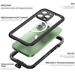 Pour iPhone 15 <span class=keywords><strong>14</strong></span> 13 12 Étui de téléphone étanche sous-marin pour iPhone 15 Pro Étui de protection étanche à 360 degrés - Product Image 5