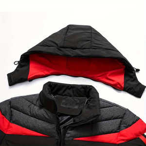 Chaquetas acolchadas de invierno OEM para hombre, ajuste Regular, poliéster a prueba de viento con logotipos de impresión personalizados, etiquetas privadas, cierre de cremallera de talla grande - Product Image 3