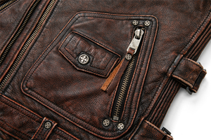 Chaleco de estilo informal 2025 para hombre, recién llegado, chaleco de estilo informal de cuero genuino con cuello en V, ropa exterior transpirable para invierno - Product Image 4