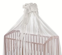 100% Structure de l'auvent de lit italienne poteau en métal et Clips de suspension peints en blanc ou crème pour chambre d'enfant lit ou berceau