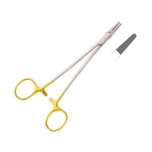 High Quality Mayo Hegar Needle Holder With <b>Tungsten</b> Carbide Inserts and Gold <b>Rings</b> 26.0 cm - Product Image 1