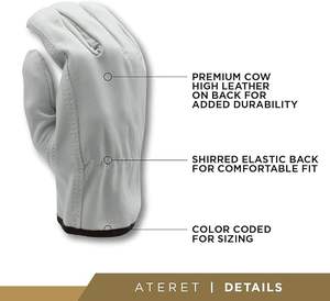 Guantes de Seguridad de Cuero Vacuno para Hombre, Precio de Fábrica, Guantes de Trabajo Industriales para Construcción, Guantes de Seguridad para Conductor - Product Image 2