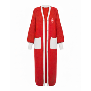 Delta | Sigma | Theta Bulk High Quality <b>Long</b> <b>Cardigan</b> Sorority Duster Longline Knitwear Casual Maxi Front Open Knitted Sweater - Product Image 1