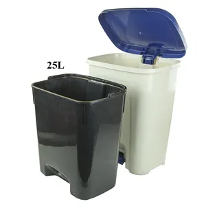 批发最优惠价格厨房塑料垃圾桶，带25升黑色内篮，家用垃圾桶，最优质