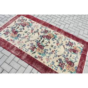 Vintage Turkish <b>Wool</b> Area Rug Oversized (38 X 67 Ft) Beige <b>Red</b> Patchwork Design Flat Weave Latex for Living Room Decor 10mm - Product Image 4