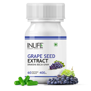 100% Natural Ayurvedic <strong>Grape</strong> <strong>Seed</strong> <strong>Extract</strong> 400mg 60 Veg. <strong>Capsules</strong> for Adults Effective Antioxidant for Teenagers Pregnant Women - Product Image 1