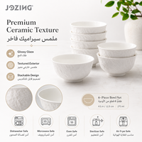 Bol à soupe/riz en céramique blanche JOZING, texture martelée, porcelaine écologique, classique, liquidation directe d'usine, compatible micro-ondes