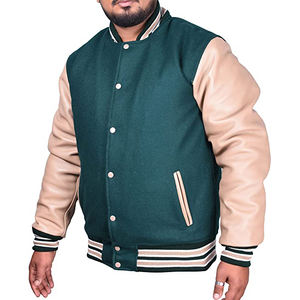 แจ็กเก็ตเบสบอลคอตั้งเสื้อแจ็คเก็ตผ้าแคนวาสมีโลโก้ตามความต้องการของลูกค้าใหม่ - Product Image 6