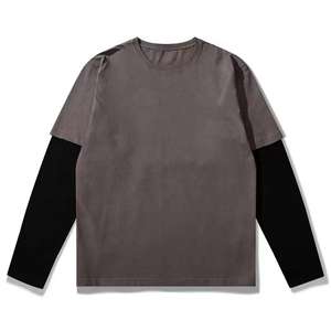 เสื้อยืดผ้าฝ้ายแขนยาวสองชั้นพร้อมโลโก้ตามสั่งแฟชั่นใหม่2025 - Product Image 2