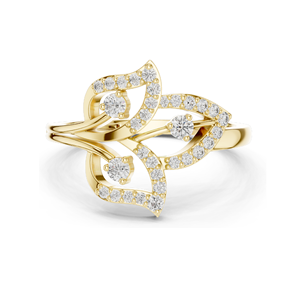 แหวนเพชรรูปใบไม้ที่เติบโตในแล็บอย่างสง่างามสำหรับผู้หญิง0.255 CT VVS-VS EF มีให้เลือก18KT 14KT สีทอง10KT และกุหลาบเงิน925สี - Product Image 3