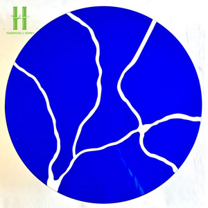 ถาดเคลือบเงาแบบ OEM ขายดี ถาดเสิร์ฟลายเพ้นท์มือ ถาดขอบหยัก ของตกแต่งกลางโต๊ะ ทำด้วยมือ - Product Image 6