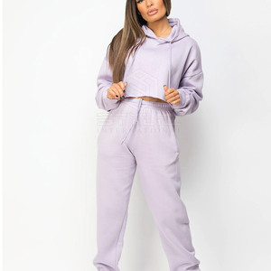 Streetwear Offre Spéciale Ensemble de sweats à capuche courts pour femmes Fabriqué en matériau de haute qualité Ensemble de sweats à capuche courts pour femmes - Product Image 3