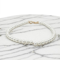 Bracelet en or véritable 18 carats avec perle d'eau douce naturelle, fermoir en or en forme de cœur, bijoux élégants unisexes pour fêtes, mariages, chrétiens