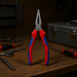 Pince à bec effilé Knipex avec tête atraînamentée noire, poignées multi-composants polies - Product Image 3