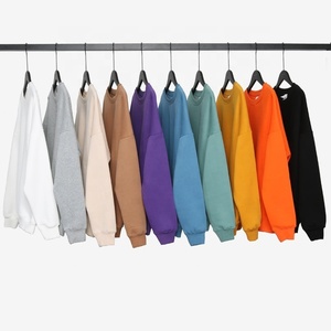 custom logo blank heavy weight oversized hoodie crew neck cotton drop shoulder men <b>plain</b> <b>sweatshirt</b> unisex Puff Printing Hoodies - Product Image 3