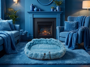 Modern Medium Oval Transforming Pet <b>Bed</b> (Faux Fur) - Product Image 2