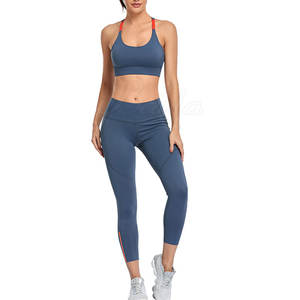 Vêtements de remise en forme femme respirant sans manches Yoga ensemble grande taille personnalisé femmes Yoga ensemble - Product Image 1