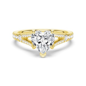 Bague de fiançailles en or 18 carats avec diamant moissanite taille cœur - Product Image 1