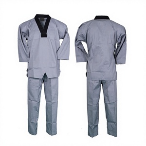 Ensemble d'uniformes de Taekwondo personnalisables et durables unisexe pour arts martiaux, karaté, BJJ Gi, en toile, Dobok TKD avec logo frontal pour l'entraînement - Vente en gros - Product Image 1