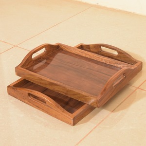 Bandejas de pan de madera hechas a mano de lujo bandeja de madera para servir para el hogar exportada por un fabricante de confianza - Product Image 1