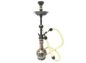 Luxury Long Neck Hookah <b>Vase</b> Egypt Origin Exporter of Premium Quality Glass <b>Vases</b> Hand Painted <b>Set</b> Black & Gold Floral Design - Product Image 2