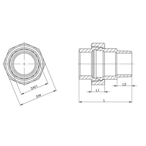 Conector cónico recto con rosca de sellado EN 10226-1 NPS=3/4 312A Springer 57mm L1=14mm L2=17mm Paquete de 10 - Product Image 3