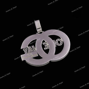 Pendentif personnalisé Iced Out en argent 925 avec lettre et diamant Moissanite, bijou fantaisie de luxe style Hip Hop pour hommes et femmes - Product Image 4