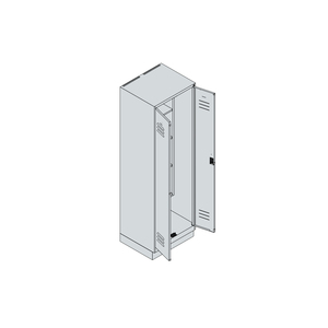 C+P Armadio per Prodotti per la Pulizia Cabo 4 Ripiani, 610 x 500 x 1950 mm, grigio, con base - Product Image 4