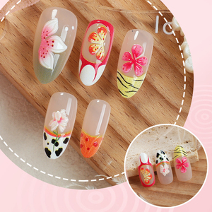 Vente en gros Ins Niche Island Vacation Style Hot Girl Wearing Smudge with Diamond Flower Nail Art Retro - Product Image 3