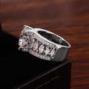 แหวนเพชรโมอิส3.87โซลิแทร์925เงินแท้ CT D-Color แหวนหมั้นพร้อมแผ่นชุบทอง18K สำหรับผู้หญิง - Product Image 5