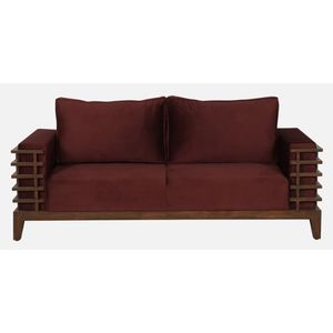 Canapé 3 places en teck contemporain Kingston de couleur rouge vin - Product Image 4