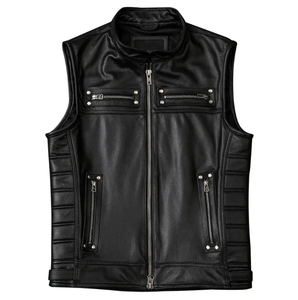 Chaleco de Motocicleta de Cuero para Hombre, Nuevo Diseño, Alta Calidad, Resistente al Viento, Impermeable, Transpirable, Anti-UV, Talla Grande - Product Image 3