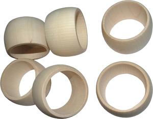 Rond de serviette en bois crème Accessoire de décoration de table élégant pour la maison, le mariage et la fête Design naturel et intemporel élégant - Product Image 5