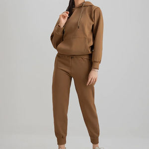 Survêtement 2 pièces avec logo personnalisé pour femmes, vêtements de sport, survêtement avec capuche, design OEM - Product Image 5