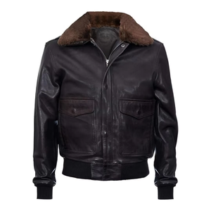 Chaqueta de cuero de motorista Twill para hombre Diseño elegante de dos tonos con bolsillos con cremallera para ropa informal y de motocicleta Pedidos OEM - Product Image 1